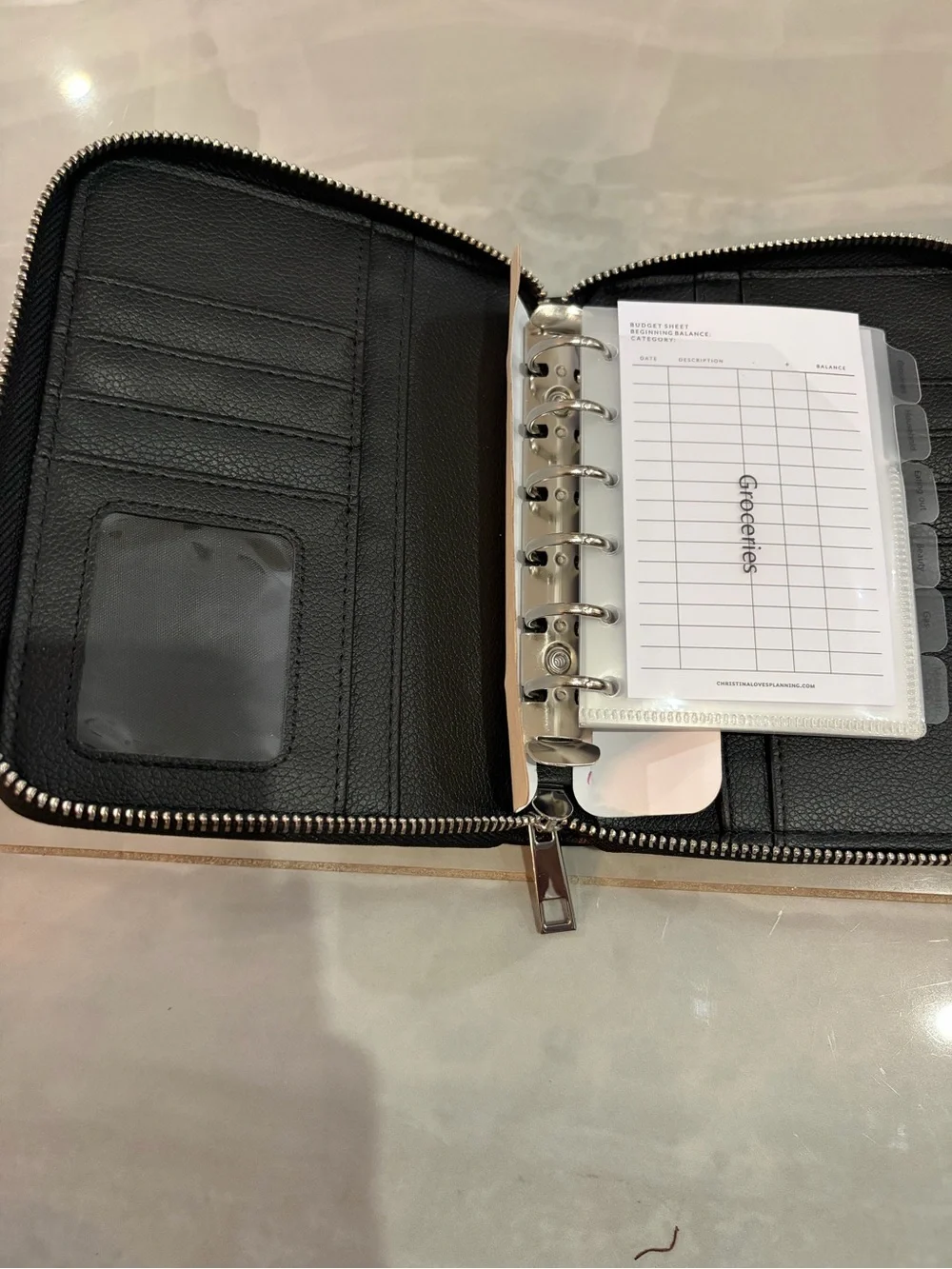 Christina Loves Planning Black Zippered Pocket Planner